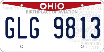 OH license plate GLG9813