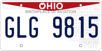 OH license plate GLG9815