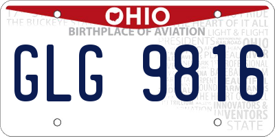 OH license plate GLG9816