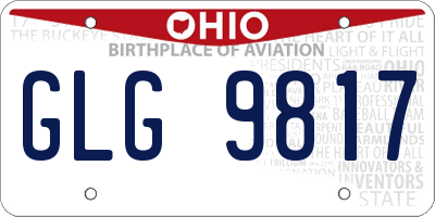 OH license plate GLG9817
