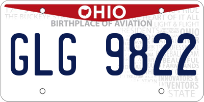 OH license plate GLG9822