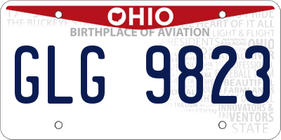 OH license plate GLG9823