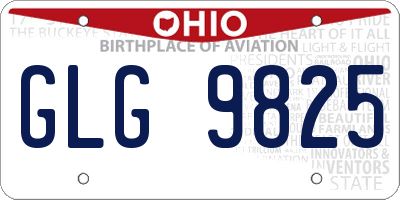 OH license plate GLG9825