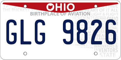 OH license plate GLG9826