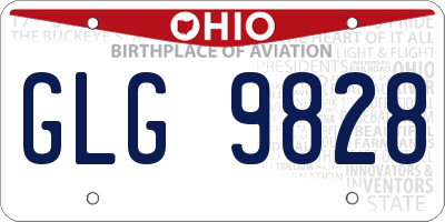 OH license plate GLG9828