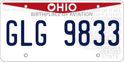OH license plate GLG9833