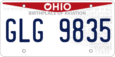 OH license plate GLG9835