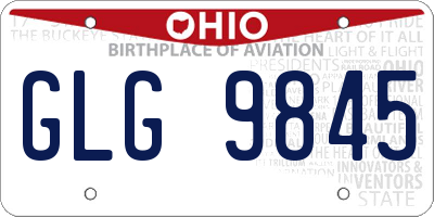 OH license plate GLG9845
