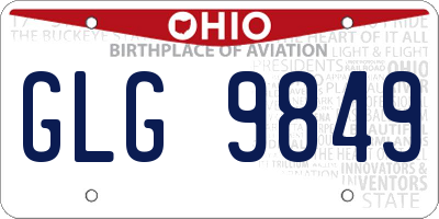 OH license plate GLG9849