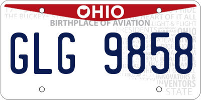 OH license plate GLG9858
