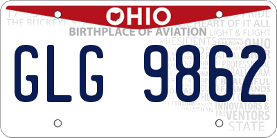 OH license plate GLG9862