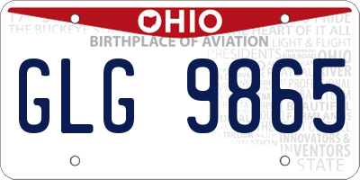 OH license plate GLG9865