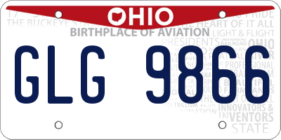 OH license plate GLG9866