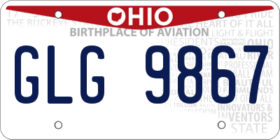 OH license plate GLG9867