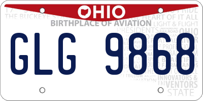 OH license plate GLG9868