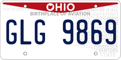 OH license plate GLG9869
