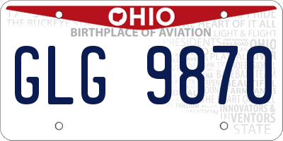 OH license plate GLG9870
