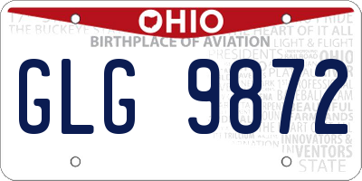 OH license plate GLG9872
