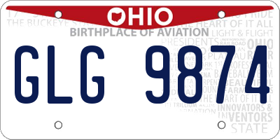 OH license plate GLG9874