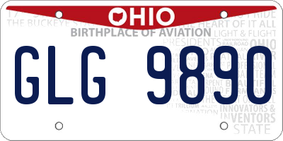 OH license plate GLG9890