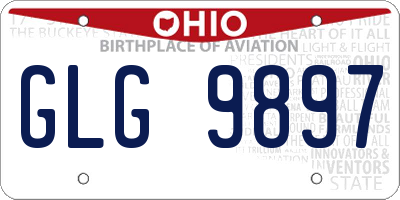 OH license plate GLG9897