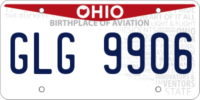 OH license plate GLG9906