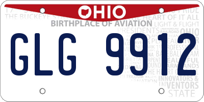 OH license plate GLG9912