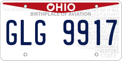 OH license plate GLG9917