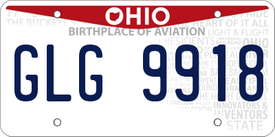 OH license plate GLG9918