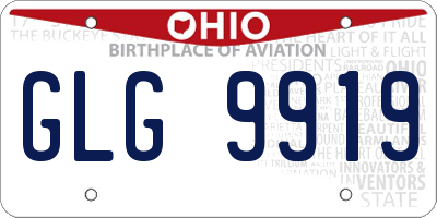 OH license plate GLG9919