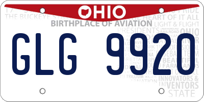 OH license plate GLG9920