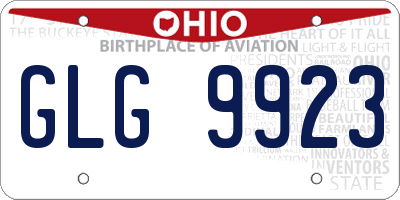 OH license plate GLG9923