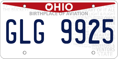 OH license plate GLG9925