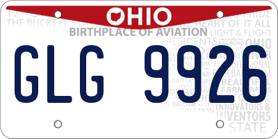 OH license plate GLG9926