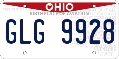 OH license plate GLG9928