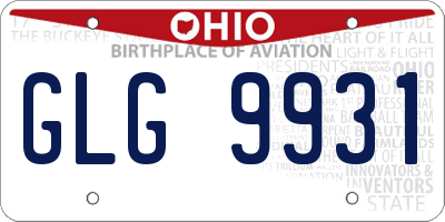 OH license plate GLG9931