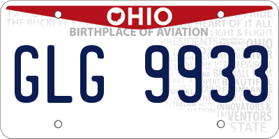 OH license plate GLG9933
