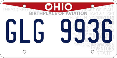 OH license plate GLG9936