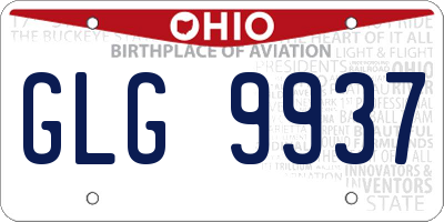 OH license plate GLG9937