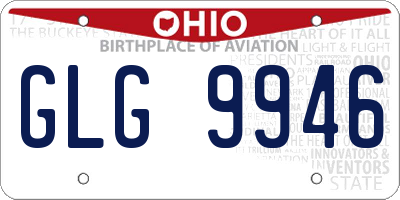 OH license plate GLG9946