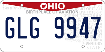 OH license plate GLG9947