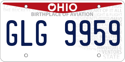 OH license plate GLG9959