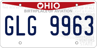 OH license plate GLG9963