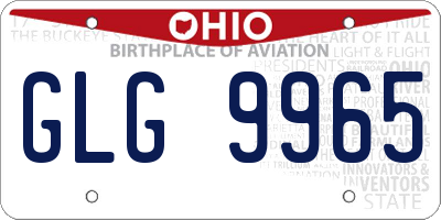 OH license plate GLG9965