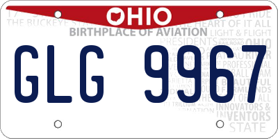 OH license plate GLG9967