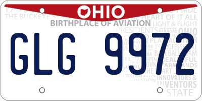 OH license plate GLG9972