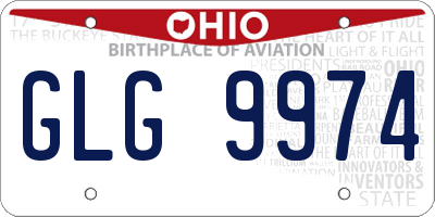 OH license plate GLG9974