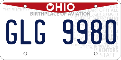 OH license plate GLG9980