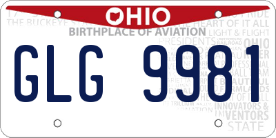 OH license plate GLG9981