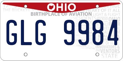 OH license plate GLG9984